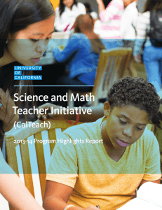 Science and Math Teacher Initiative - University of California | Office
