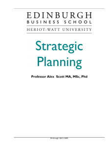 Strategic Planning - Edinburgh Business School