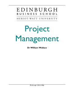 Project Management - Edinburgh Business School
