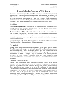 Repeatability Performance of ASI Stages