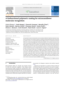 A biofunctional polymeric coating for microcantilever molecular