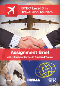 (Unit 4) Customer Service in Travel and Tourism