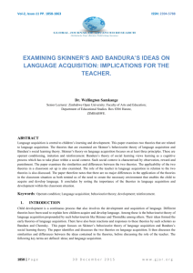 examining skinner's and bandura's ideas on language acquisition