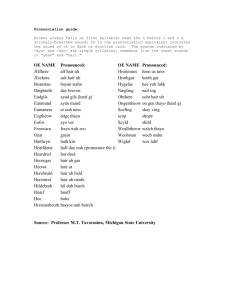 Beowulf Pronunciation Guide