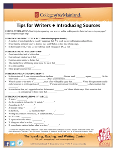 Tips for Writers Introducing Sources