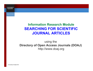 Searching for Scientific Journal Articles