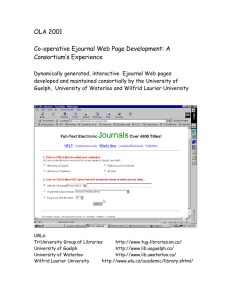 OLA 2001 Co-operative Ejournal Web Page Development