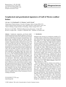 Geophysical and geochemical signatures of Gulf