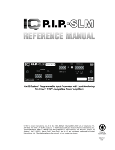 IQ-PIP-SLM Reference Manual