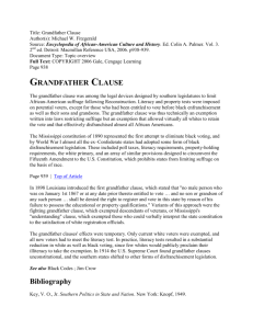 GRANDFATHER CLAUSE Bibliography