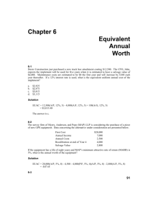 Chapter 6 Equivalent Annual Worth