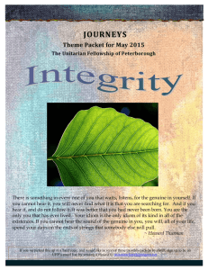 Integrity - Unitarian Fellowship of Peterborough