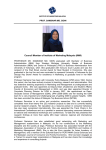 Council Member of Institute of Marketing Malaysia (IMM)
