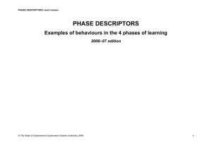 Phase descriptors - Queensland Curriculum and Assessment Authority