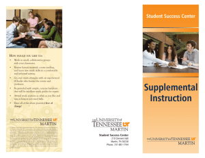 Supplemental Instruction - The University of Tennessee at Martin