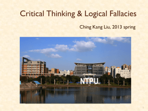 Critical Thinking & Logical Fallacies NTPU