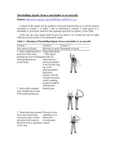 Marshalling signals (from a marshaller to an