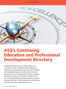 Continuing Education and Professional Development Directory
