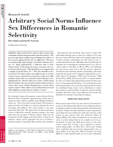 Arbitrary social norms influence sex differences in romantic selectivity