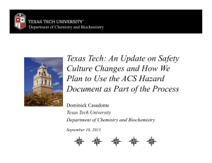 Texas Tech - ACS DCHAS: Connecting Chemistry & Safety