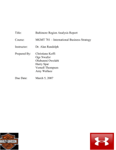 Baltimore Region Analysis Report Course