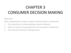 CHAPTER 3 CONSUMER DECISION MAKING