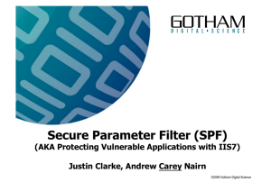 Secure Parameter Filter (SPF)