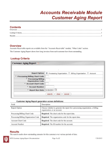 Accounts Receivable Module Customer Aging Report