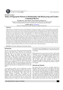 Study of Fingerprint Patterns in Relationship with Blood
