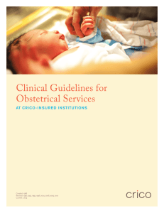 Clinical Guidelines for Obstetrical Services