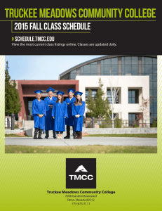 TMCC 2015 Fall Class Schedule - Truckee Meadows Community
