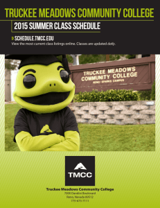 Summer 2015 Class Schedule - Truckee Meadows Community