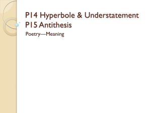 P14 Hyperbole & Understatement P15 Antithesis