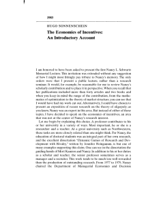 The Economics of Incentives: An Introductory Account
