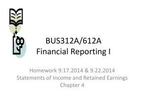 BUS312A/612A Financial Reporting I