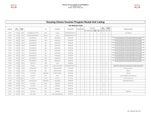 Housing Choice Voucher Program Rental Unit Listing