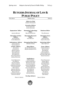 complete issue - Rutgers Journal of Law & Public Policy