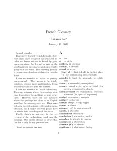 French Glossary - School of Mathematics