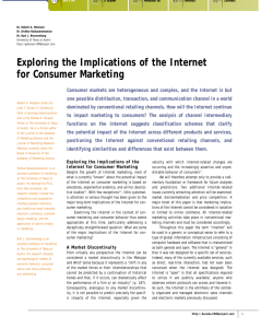 Exploring the Implications of the Internet for Consumer Marketing