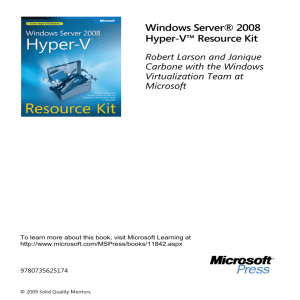 Windows Server 2008 Hyper-V Resource Kit