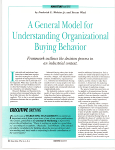 A General Model for Understanding Organizational Buying Behavior