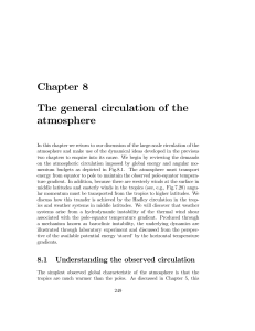 Chapter 8 The general circulation of the atmosphere