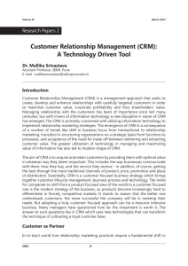 Customer Relationship Management (CRM): A Technology