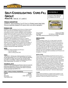 Self-Consolidating Core-Fill Grout 1585-06