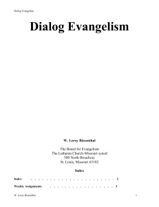 Dialog Evangelism - South Dakota District