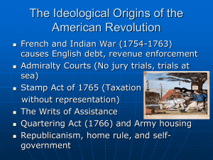 The ideological origins of the American Revolution