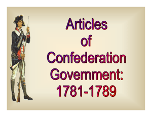 The Articles of Confederation Government Checkpoint Questions 1-11