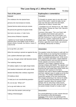 Analysis Of The Love Song Of J Alfred Prufrock