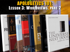 WHAT IS APOLOGETICS?: Giving Reasons for Your Beliefs