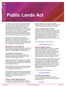 Public Lands Act - Alberta Environment